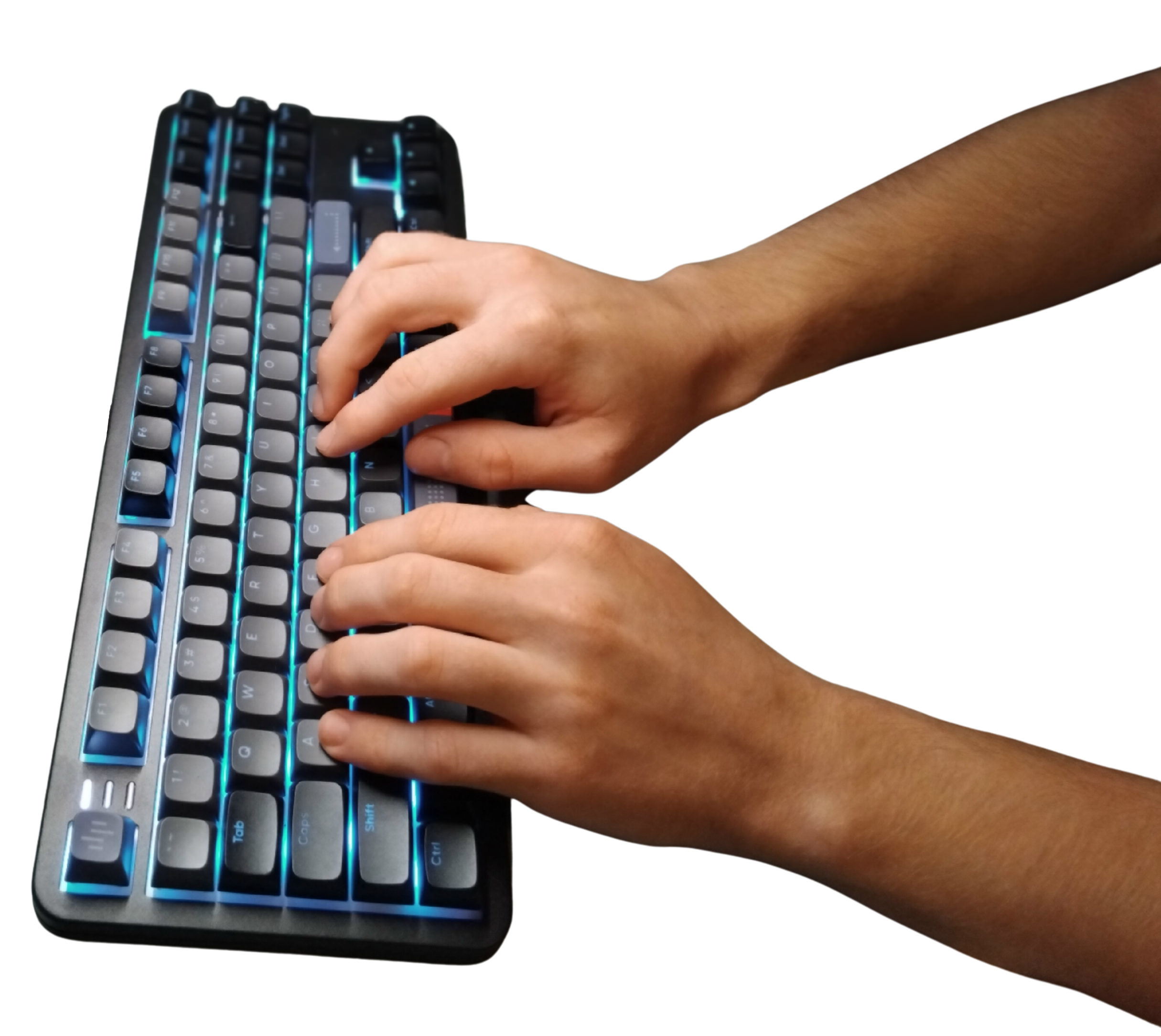 Me typing on my keyboard Darkproject Midnight